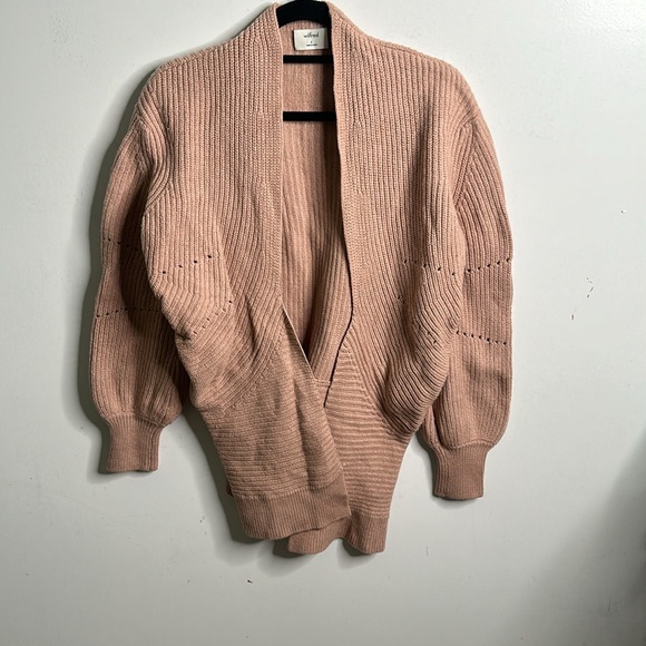 Wilfred Marino wool blush pink cable knit open sweater cardigan size small - Picture 9 of 13